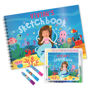 Mermaid Sketchbook & Crayon Set