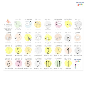 Baby Milestone Cards (Pastel)