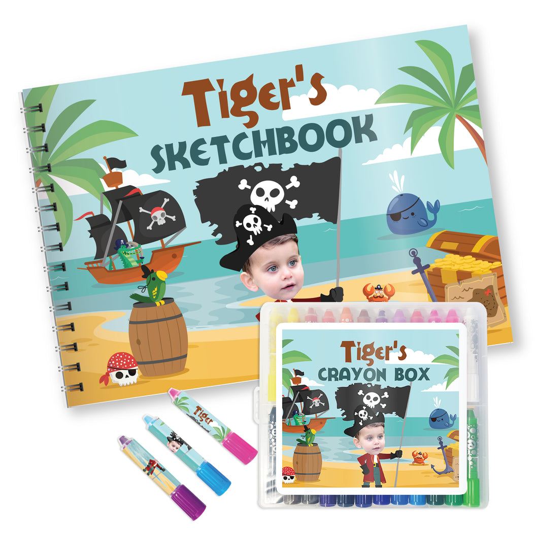 Pirate Sketchbook & Crayon Set