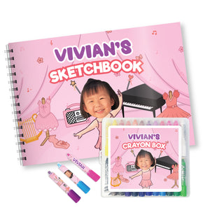Ballerina Sketchbook & Crayon Set